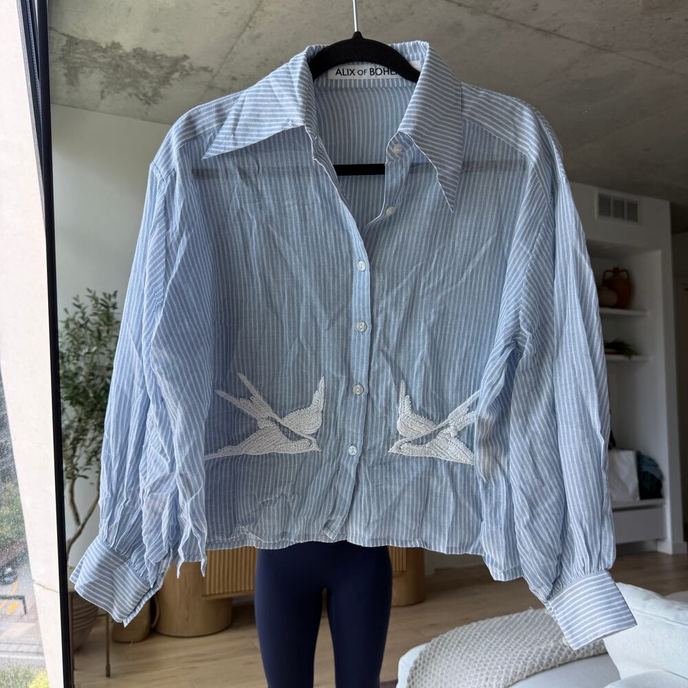 Alix of Bohemia Emery Swallow Stripe Shirt - Picture 2 of 5